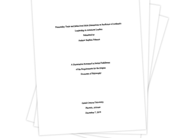 Personality Traits and Behavioral Style Dimensions as Predictors of Authentic Leadership in American Leaders <br />By Andrew Stephen Johnson