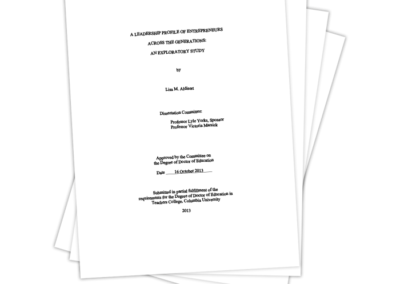 A Leadership Profile of Entrepreneurs Across the Generations: An Exploratory Study <br />By Lisa M. Aldisert