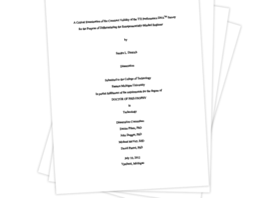 A Critical Examination of the Construct Validity of the TTI Performance DNA™️ Survey for the Purpose of Differentiating the Entrepreneurially-Minded Engineer By Sandra L. Dietrich