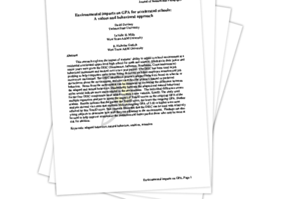 Environmental Impacts on GPA for Accelerated Schools: A Values and Behavioral Approach