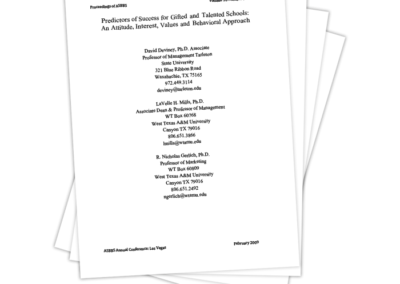 Predictors of Success for Gifted and Talented Schools: An Attitude, Interest, Values and Behavioral Approach
