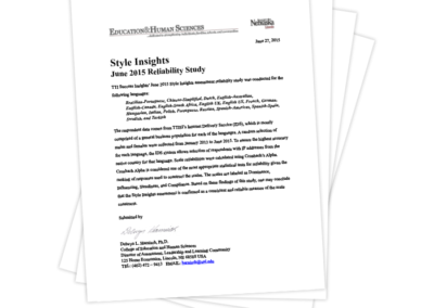 Style Insights&reg; 2015 Reliability Study