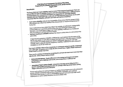 TTISI Behavioral Assessment Test-Retest Pilot Study