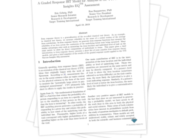 A Graded Response IRT Model for Analysis of the TTI Success Insights EQ Assessment