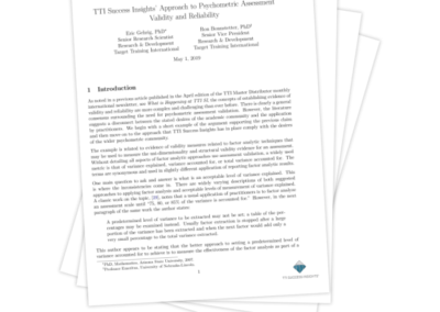 Our Approach to Psychometric Assessment Validity and Reliability