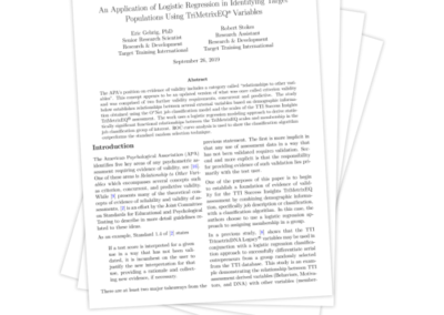 An Application of Logistic Regression in Identifying Target Populations Using TriMetrix EQ Variables