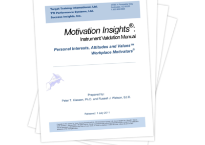 Motivation Insights®: Instrument Validation Manual