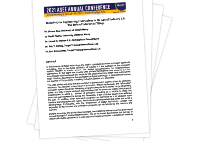 Inclusivity in Engineering Curriculum in the Age of Industry 4.0: The Role of Internet of Things