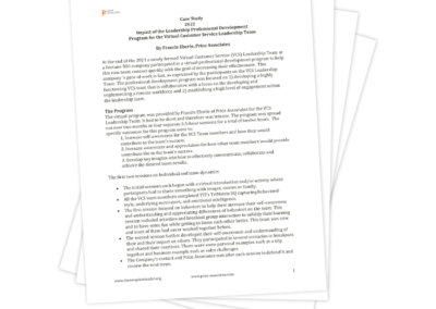 Impact of the Leadership Professional Development Program for the Virtual Customer Service Leadership Team