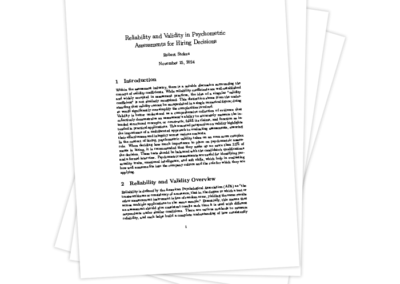 Reliability and Validity in Psychometric Assessments for Hiring Decisions
