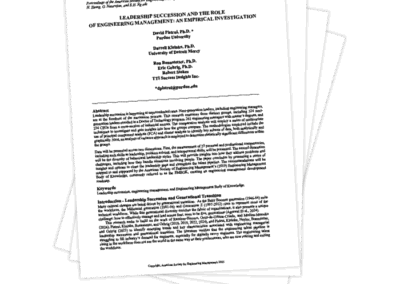 Leadership Succession & The Role of Engineering Management: An Empirical Investigation